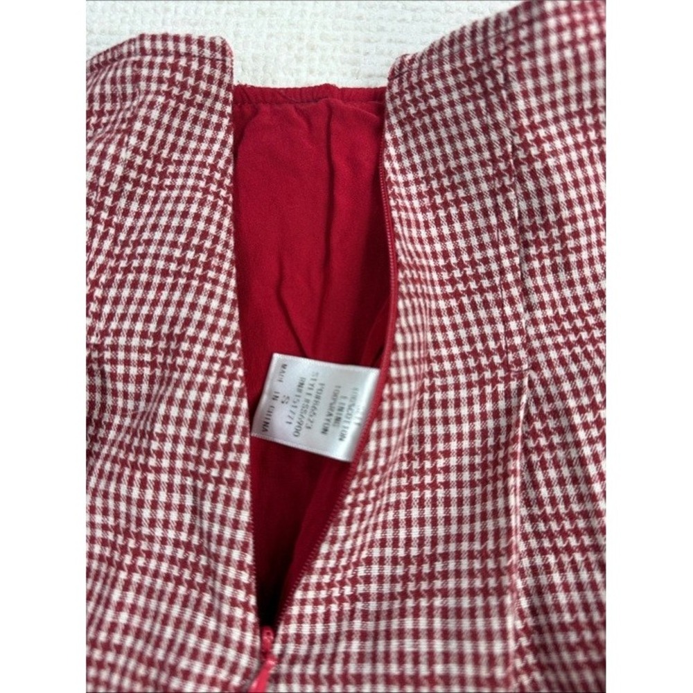 Lelis Collection Cute Pleated Mini Skirt Womens Red White Gingham Cotton Small